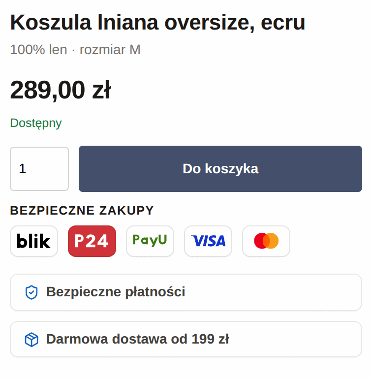 Pasek zaufania w dużym rozmiarze