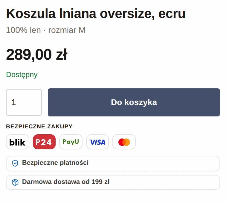 Pasek zaufania w małym rozmiarze